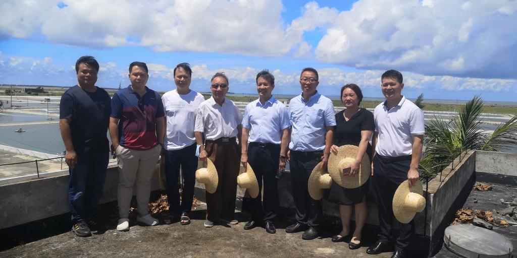 潘新祥带队调研我校“广东省南美白对虾现代种业产业园”共建单位养殖基地